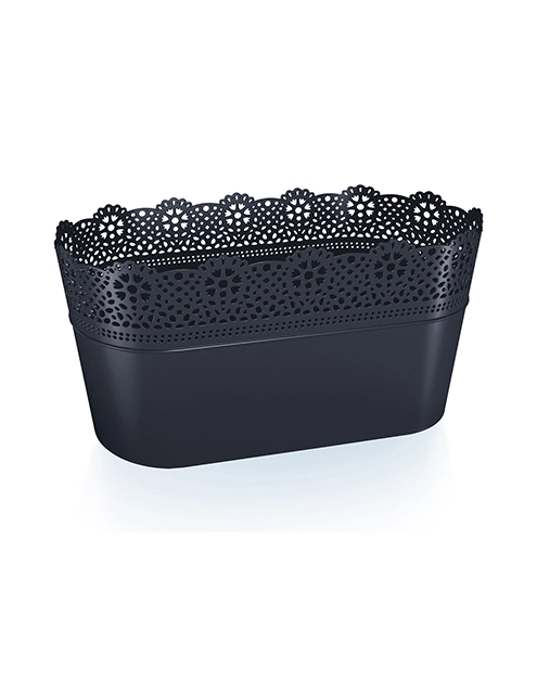 Zdjęcie: Doniczka Lace antracyt 28,5 cm PROSPERPLAST