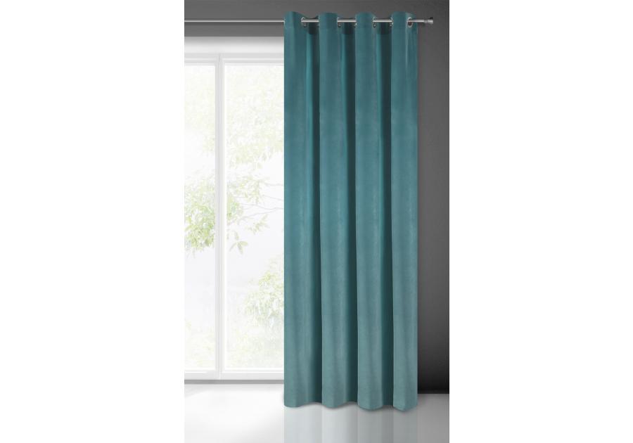 Zdjęcie: Zasłona gotowa Tycjan 140x250 cm turkusowy EUROFIRANY