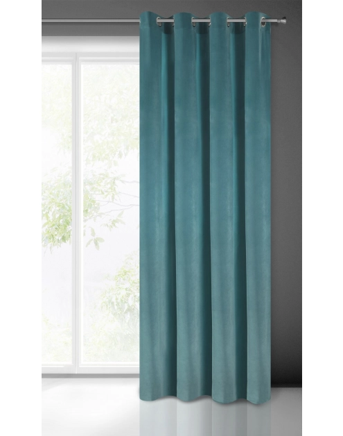 Zdjęcie: Zasłona gotowa Tycjan 140x250 cm turkusowy EUROFIRANY
