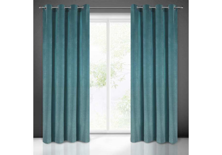 Zdjęcie: Zasłona gotowa Tycjan 140x250 cm turkusowy EUROFIRANY