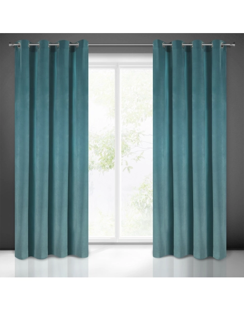 Zdjęcie: Zasłona gotowa Tycjan 140x250 cm turkusowy EUROFIRANY