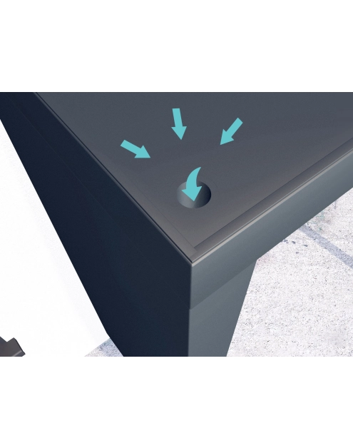 Zdjęcie: Daszek nad drzwi prostokątny 200x90x14,5 cm + ścianka prawa 14,5x90x220 cm antracyt GUTTA
