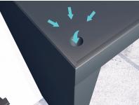 Zdjęcie: Daszek nad drzwi prostokątny 200x90x14,5 cm + ścianka prawa 14,5x90x220 cm antracyt GUTTA