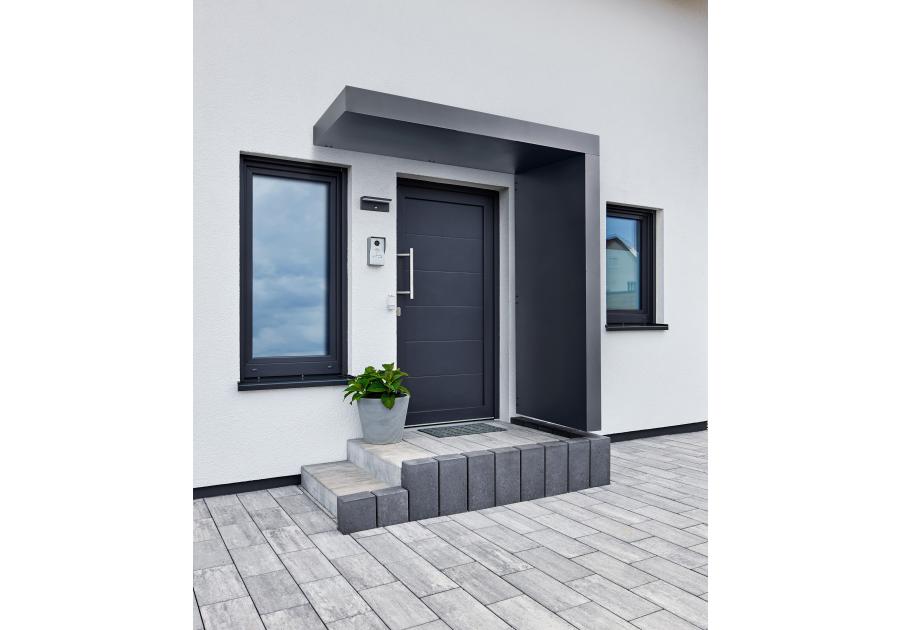 Zdjęcie: Daszek nad drzwi prostokątny 200x90x14,5 cm + ścianka prawa 14,5x90x220 cm antracyt GUTTA
