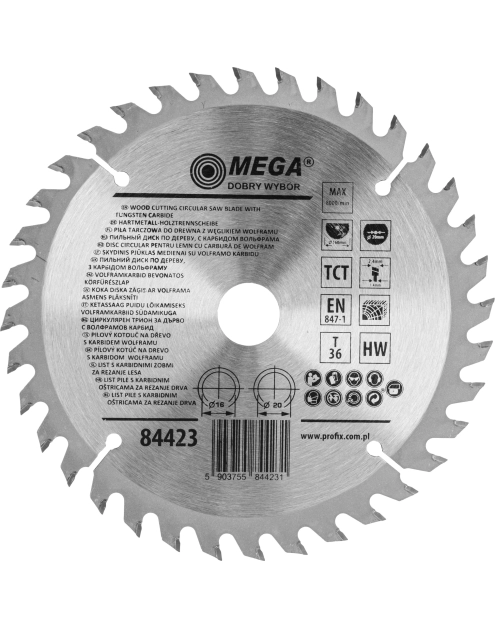 Zdjęcie: Piła tarczowa do drewna 160 36T 20/16 mm MEGA