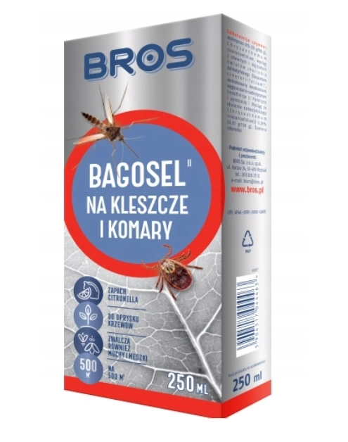 Zdjęcie: Preparat na kleszcze i komary Bagosel koncentrat 250 ml BROS