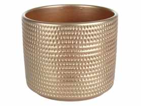 Osłonka doniczkowa Cylinder 991 - 12 cm złoty perłowy CERMAX
