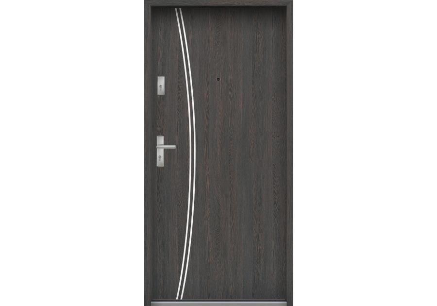 Zdjęcie: Drzwi wejściowe do mieszkań Bastion R-61 Wenge deska 80 cm prawe ODP KR CENTER