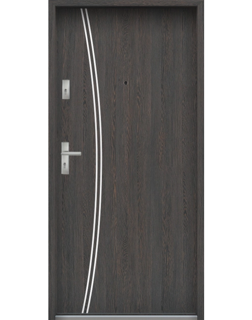 Zdjęcie: Drzwi wejściowe do mieszkań Bastion R-61 Wenge deska 80 cm prawe ODP KR CENTER