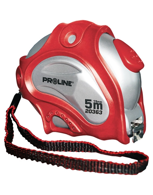 Zdjęcie: Miara zwijana 5m/19mm dwustronna, biała, magnez, pokrycie nylon, CE, PROLINE