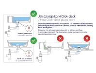 Zdjęcie: Korek do umywalki lub bidetu z tuleją - uniwersalny Click-Clack stal szczotkowana DEANTE