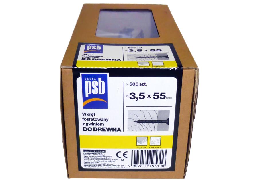 Wkręt fosfatowany do drewna 3,5x55 mm - 500 szt. SILA