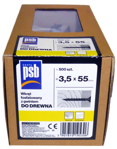 Zdjęcie: Wkręt fosfatowany do drewna 3,5x55 mm - 500 szt. SILA