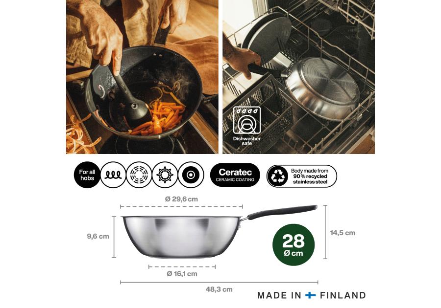 Zdjęcie: Wok 28 cm FF z powłoką ceramiczną FISKARS