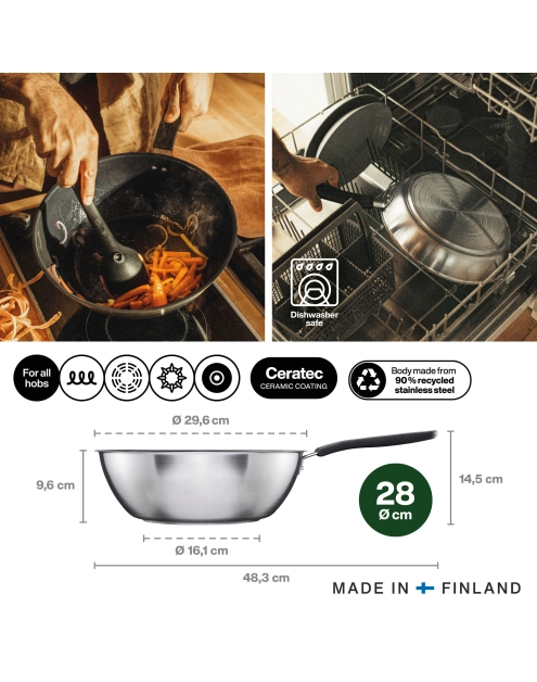 Zdjęcie: Wok 28 cm FF z powłoką ceramiczną FISKARS