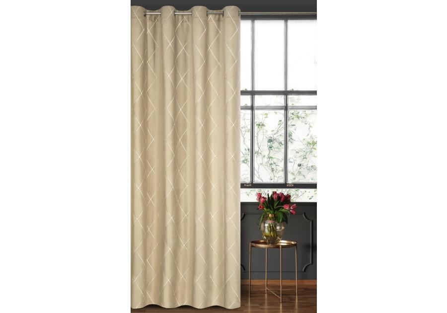 Zdjęcie: Zasłona dekoracyjna Pierre Cardin Margo 140x250 cm beżowy EUROFIRANY