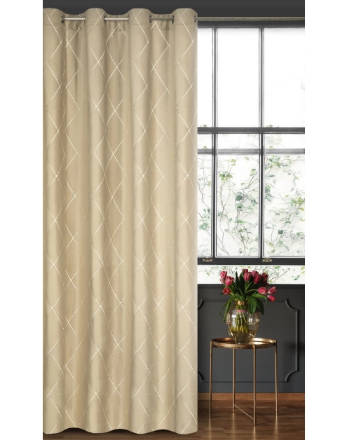 Zdjęcie: Zasłona dekoracyjna Pierre Cardin Margo 140x250 cm beżowy EUROFIRANY