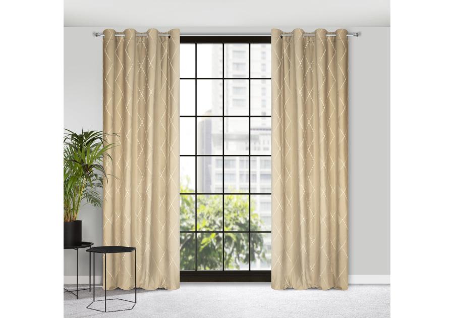 Zdjęcie: Zasłona dekoracyjna Pierre Cardin Margo 140x250 cm beżowy EUROFIRANY