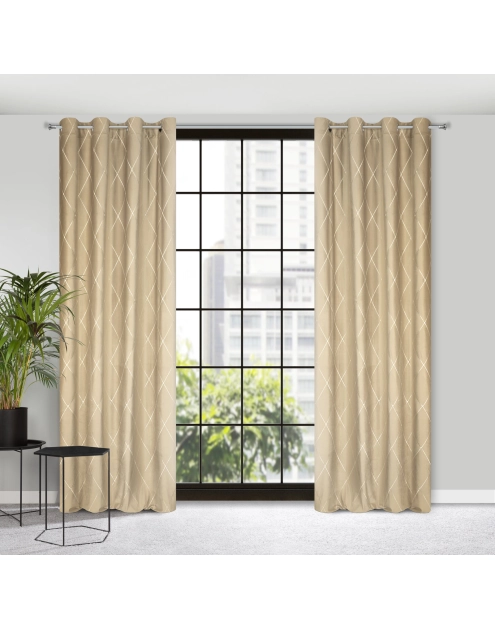 Zdjęcie: Zasłona dekoracyjna Pierre Cardin Margo 140x250 cm beżowy EUROFIRANY