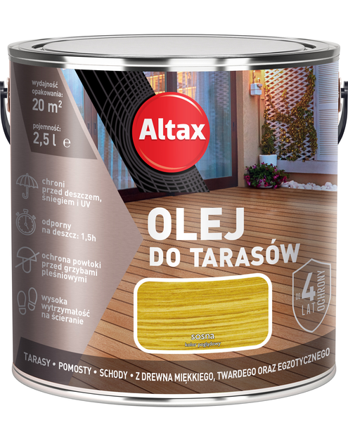 Zdjęcie: Olej do tarasu 2,5 L sosna ALTAX