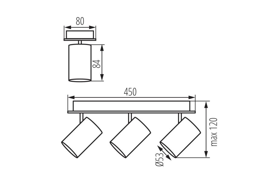 Zdjęcie: Oprawa oświetleniowa 3x max 10 W Evalo EL-3I W-SR KANLUX