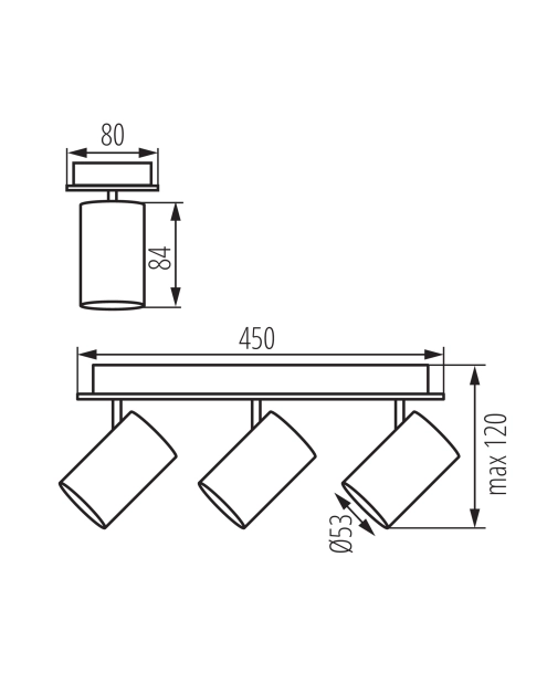 Zdjęcie: Oprawa oświetleniowa 3x max 10 W Evalo EL-3I W-SR KANLUX