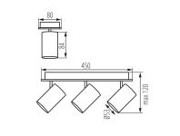 Zdjęcie: Oprawa oświetleniowa 3x max 10 W Evalo EL-3I W-SR KANLUX