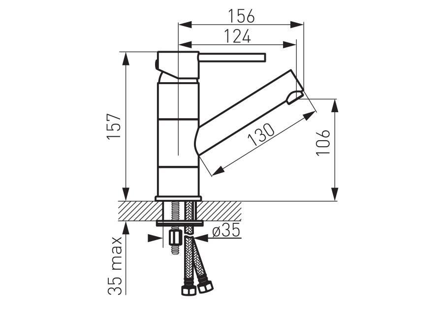 Bateria umywalkowa stojąca z obrotową wylewką Fiesta FERRO