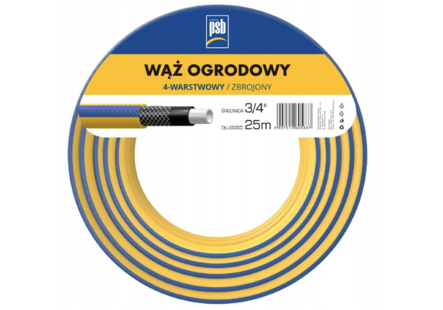 Zdjęcie: Wąż ogrodowy 4 warstwowy 3/4 - 25 m PSB