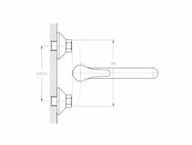 Bateria zlewozmywakowa ścienna jednouchwytowa 35 mm Vivo PSB NERGIS