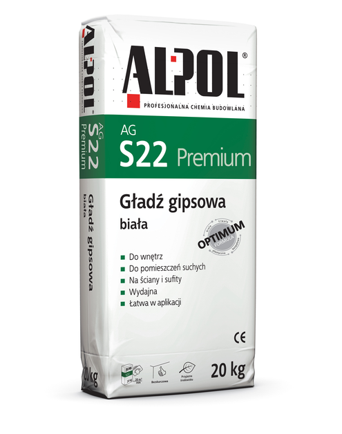 Zdjęcie: Gładź gipsowa Premium biała 20 kg AGS22 ALPOL
