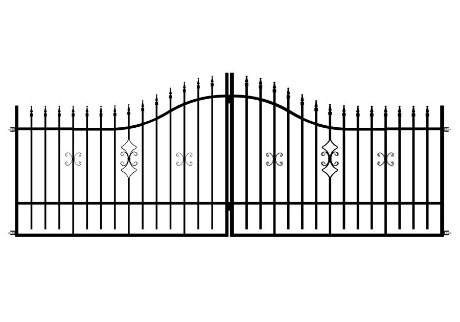Zdjęcie: Brama dwuskrzydłowa Iga 4,00 m, 1,20-1,50 m, ocynk+ RAL9005 POLBRAM