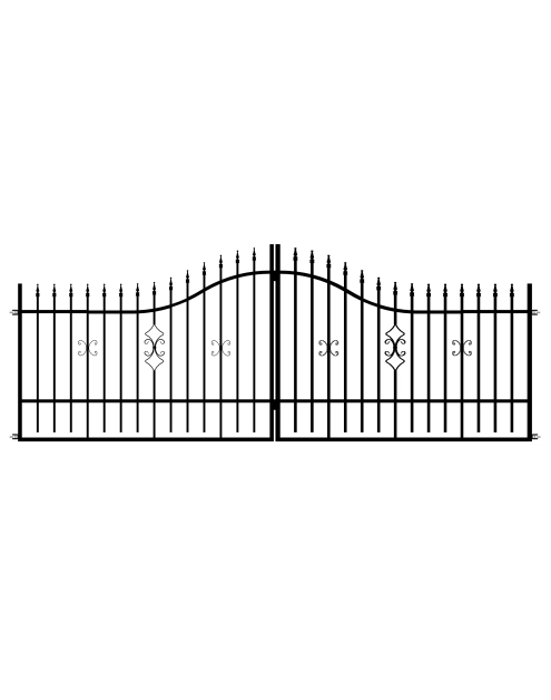 Zdjęcie: Brama dwuskrzydłowa Iga 4,00 m, 1,20-1,50 m, ocynk+ RAL9005 POLBRAM