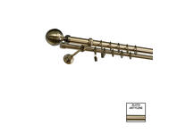 Zdjęcie: Karnisz podwójny Zeus fi 25 mm - 200 cm kula złoto KARWEL