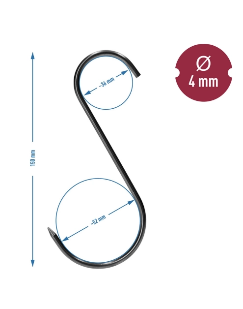 Zdjęcie: Haki do wędzarni - tradycyjne 4 mm x 150 mm 5 szt. 311204 BROWIN