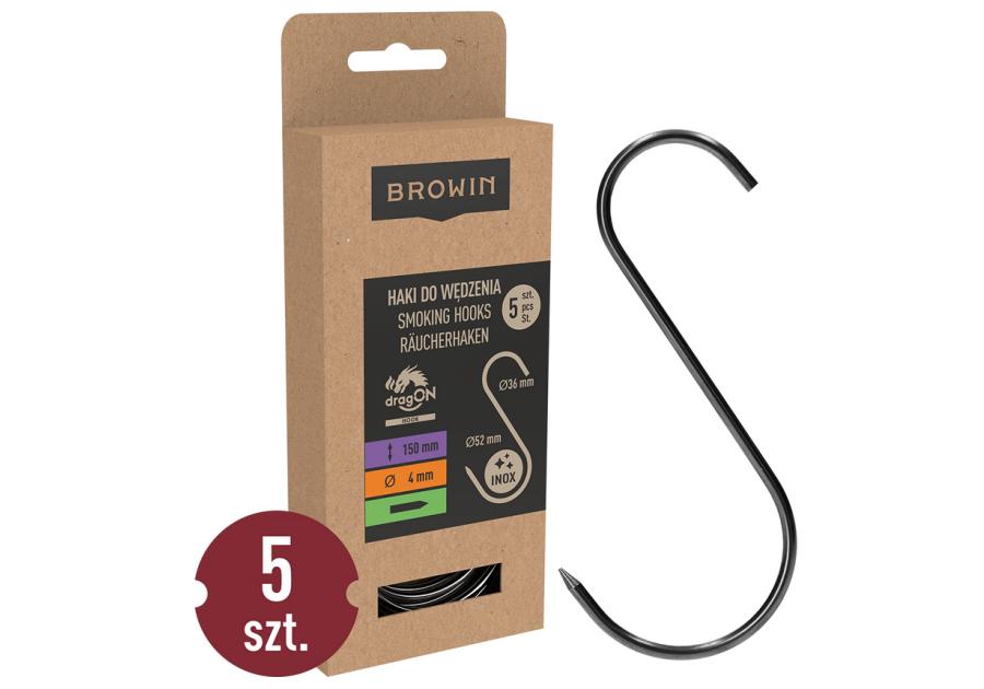 Zdjęcie: Haki do wędzarni - tradycyjne 4 mm x 150 mm 5 szt. 311204 BROWIN