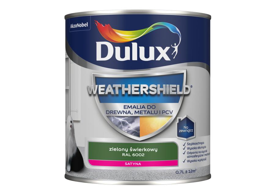 Zdjęcie: Emalia Dulux Weathershield zielony świerkowy RAL 6002 DULUX