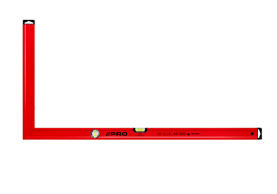 Zdjęcie: Kątownica czerwona wskaźnik pionu i poziomu 50x100 cm PRO