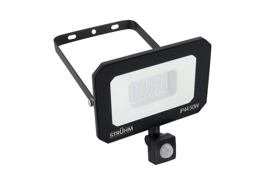 Zdjęcie: Naświetlacz SMD LED z czujnikiem ruchu Aston LED S 50 W NW kolor czarny STRUHM