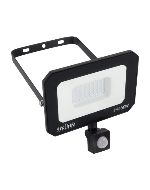 Zdjęcie: Naświetlacz SMD LED z czujnikiem ruchu Aston LED S 50 W NW kolor czarny STRUHM