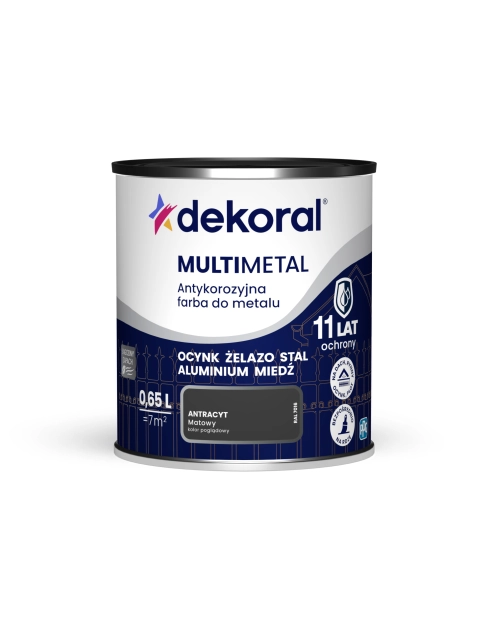 Zdjęcie: Farba do metalu Multimetal antracytowa 0,65 L DEKORAL