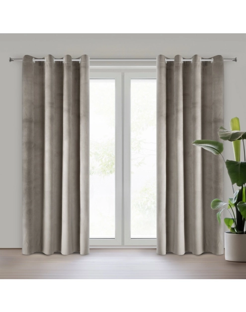 Zdjęcie: Zasłona gotowa Pierre 140x250 cm ciemnobeżowy EUROFIRANY