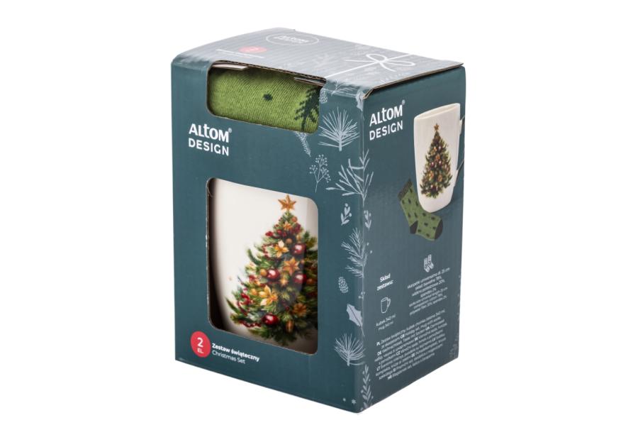 Zdjęcie: Kubek choinka zielona 340 ml ze skarpetami ALTOM DESIGN