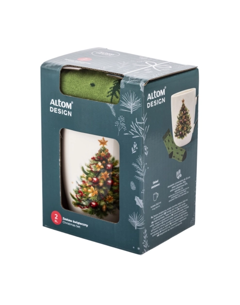 Zdjęcie: Kubek choinka zielona 340 ml ze skarpetami ALTOM DESIGN