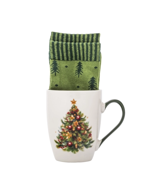 Zdjęcie: Kubek choinka zielona 340 ml ze skarpetami ALTOM DESIGN