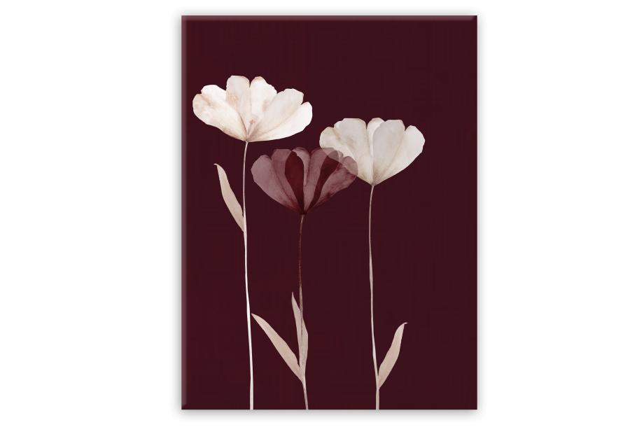 Zdjęcie: Obraz Glasspik Flowers 50x70 cm Gl303 Maroon Glam STYLER