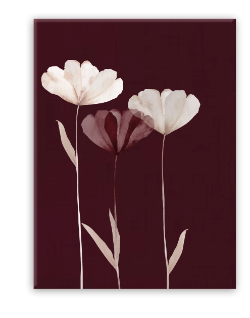 Zdjęcie: Obraz Glasspik Flowers 50x70 cm Gl303 Maroon Glam STYLER