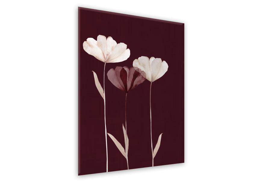 Zdjęcie: Obraz Glasspik Flowers 50x70 cm Gl303 Maroon Glam STYLER