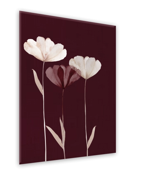 Zdjęcie: Obraz Glasspik Flowers 50x70 cm Gl303 Maroon Glam STYLER