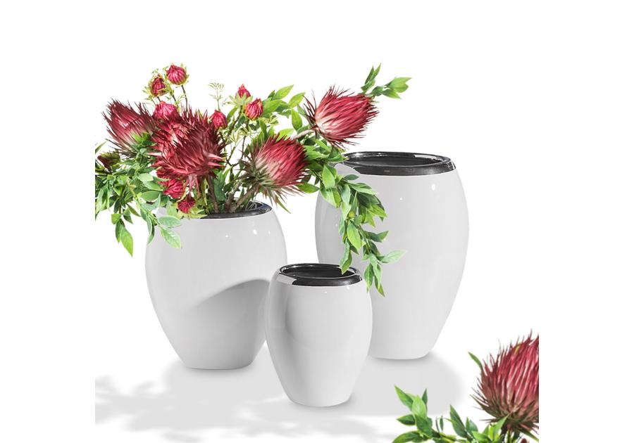 Zdjęcie: Wazon Dena 18x13x20 cm biało-srebrny EUROFIRANY